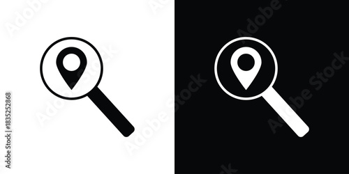 Search Location icons pictogram. Vector isolated shape in modern doodle style.
