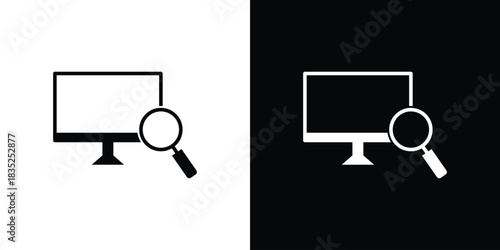 Search online icons pictogram. Vector isolated shape in modern doodle style.