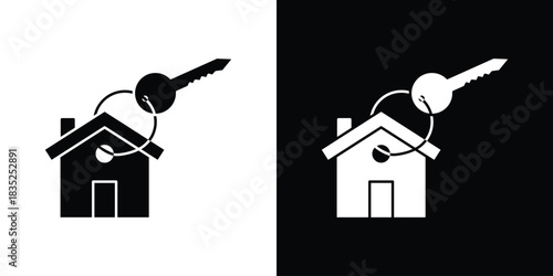 Selling or rent home icons pictogram. Vector isolated shape in modern doodle style.
