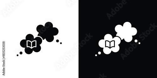 Share thoughts icons pictogram. Vector isolated shape in modern doodle style.