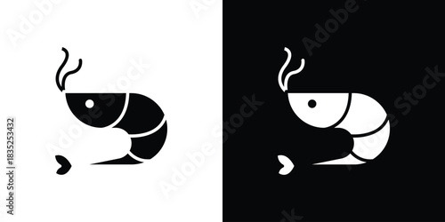 Shrimp icons pictogram. Vector isolated shape in modern doodle style.