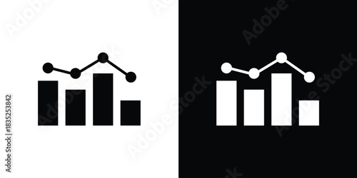 Stats icons pictogram. Vector isolated shape in modern doodle style.
