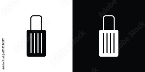 Suitcase icons pictogram. Vector isolated shape in modern doodle style.