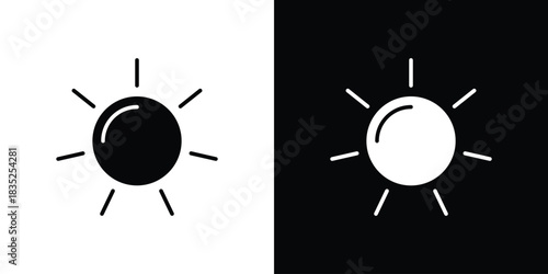 Sun icons pictogram. Vector isolated shape in modern doodle style.