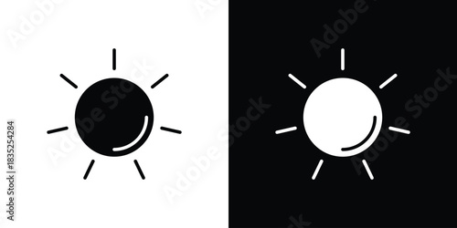 Sun icons pictogram. Vector isolated shape in modern doodle style.