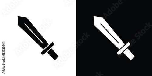 Sword icons pictogram. Vector isolated shape in modern doodle style.