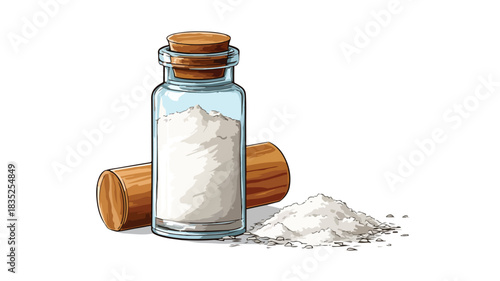 Classic Salt Bottle on White Background Vector Illustration