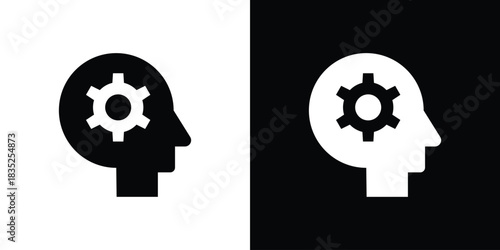 Thinking icons pictogram. Vector isolated shape in modern doodle style.