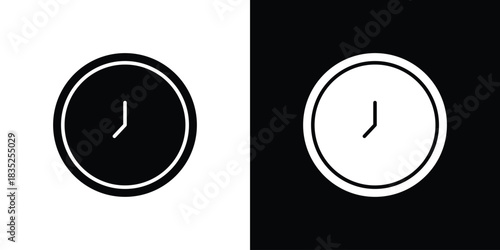 Time clock icons pictogram. Vector isolated shape in modern doodle style.