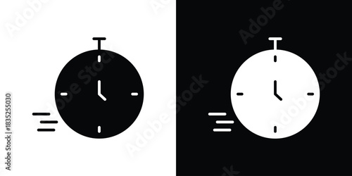 Time fast icons pictogram. Vector isolated shape in modern doodle style.