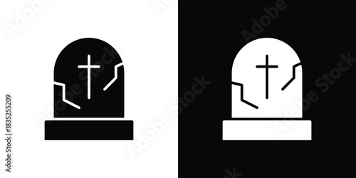 Tombstone icons pictogram. Vector isolated shape in modern doodle style.