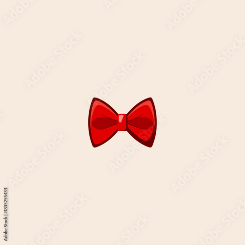 Red bowtie icon flat vector design.