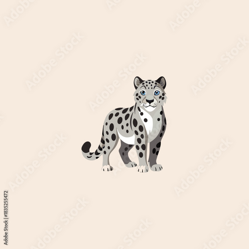 Snow leopard icon flat vector design.