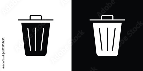 Trash icons pictogram. Vector isolated shape in modern doodle style.