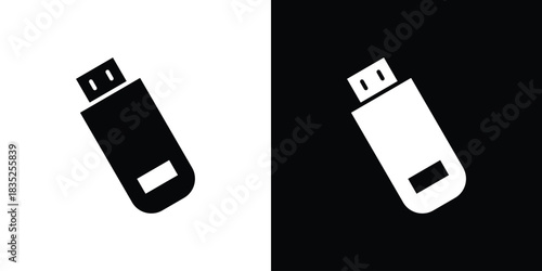 USB pendrive icons pictogram. Vector isolated shape in modern doodle style.
