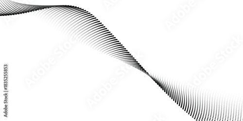 Elegant dotted waves. Abstract wave shapes, wave effects, dotted gradient textures, isolated vector symbol set. Halftone graphics, wave dots. Dotted halftone waves, abstract creative shapes.