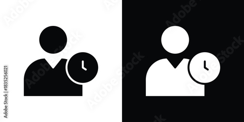 User time icons pictogram. Vector isolated shape in modern doodle style.