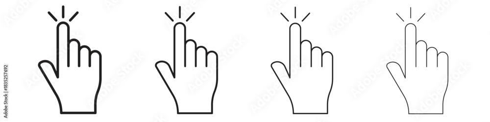 Obraz premium Hand click icon on white background. Modern simple icon vector illustration.