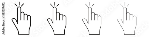 Hand click icon on white background. Modern simple icon vector illustration.