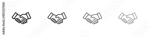 Handshake icon on white background. Modern simple icon vector illustration.