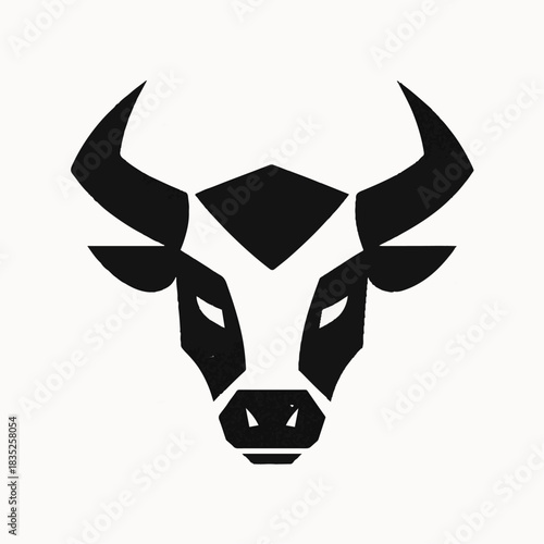 Bull skull vector isolated on white background with realistic details