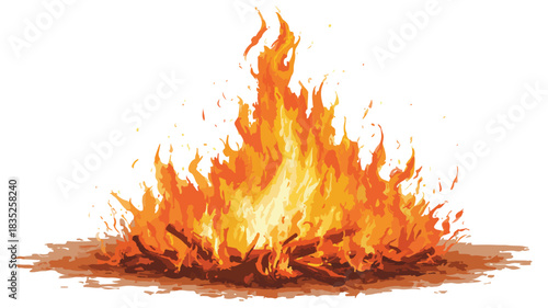 Triple-layered fire image for professional use