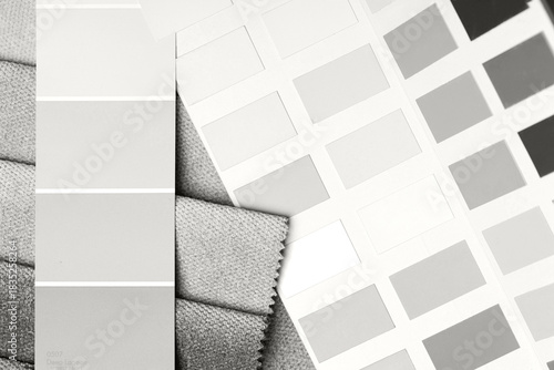 a variety of fabrics with a color palette. New trending colour of the 2026 year 