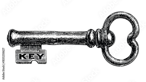 Professional Key with Vector on White Background for Security Concepts