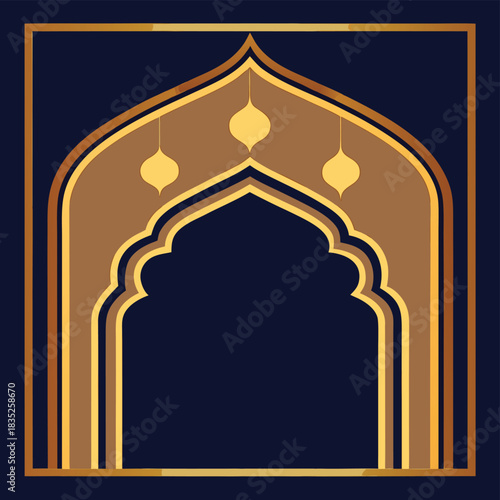 vector illustration of a golden gate