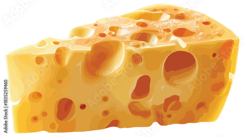 Cheese with Holes Vector Illustration for Design Projects