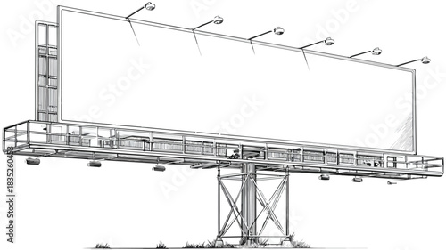 Vector Billboard Illustration with White Background for Advertising Design Projects