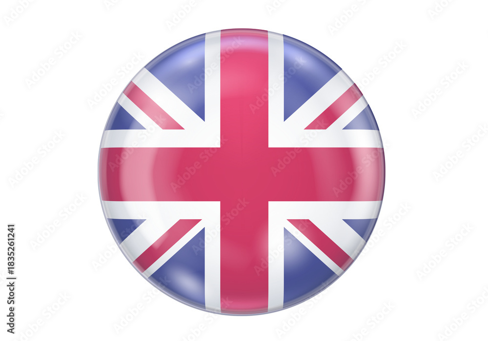 Obraz premium United Kingdom Flag Glossy Round Button