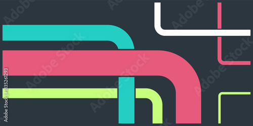 Modern graphic illustration of interconnected lines forming a network, symbolizing data flow, communication, and complex system pathways