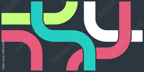 Abstract background with colorful interwoven lines representing a complex network of pathways and connections