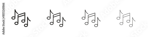 Music note icon on white background. Modern simple icon vector illustration.