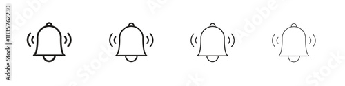 Notification bell icon on white background. Modern simple icon vector illustration.