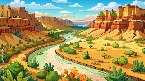 Very beautiful riverbank trails follow the winding Rio Grande, framed by towering cliffs, desert plants, and warm sunlight that creates a peaceful environment for hikers exploring Texas’s dramatic 