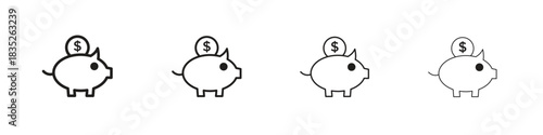 Piggy bank icon on white background. Modern simple icon vector illustration.