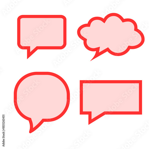 Hand Drawn Speech Bubbles Collection with Blank Chat and Message Elements