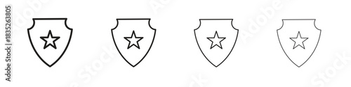 Police badge icon on white background. Modern simple icon vector illustration.