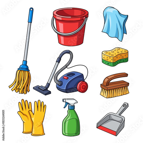 set of cleaning tools
