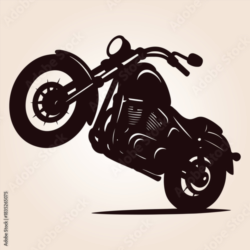 Motorcycle Vector Silhouette, Classic Silhouette Of A Motorcycle, Vintage Cruiser Motorcycle, Vintage Motorcycle Vector Silhouette, Motorcycle Silhouette.