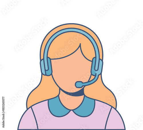 A faceless customer service representative wearing a headset is ready to provide assistance.