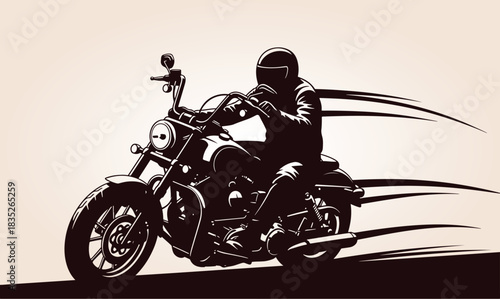 Motorcycle Vector Silhouette, Classic Silhouette Of A Motorcycle, Vintage Cruiser Motorcycle, Vintage Motorcycle Vector Silhouette, Motorcycle Silhouette.