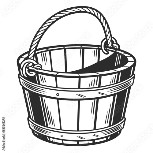 vector illustration of a bucket