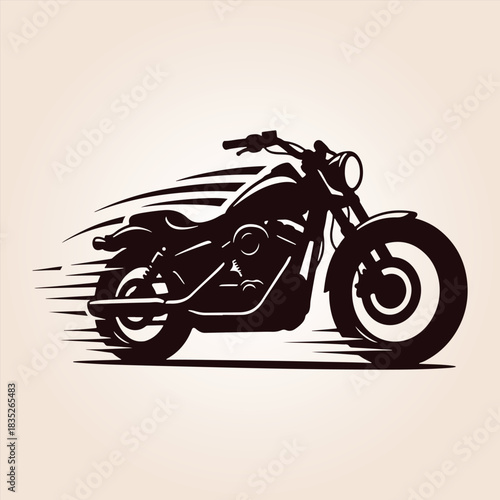 Motorcycle Vector Silhouette, Classic Silhouette Of A Motorcycle, Vintage Cruiser Motorcycle, Vintage Motorcycle Vector Silhouette, Motorcycle Silhouette.
