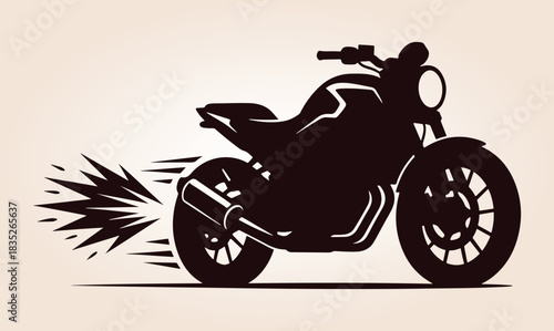 Motorcycle Vector Silhouette, Classic Silhouette Of A Motorcycle, Vintage Cruiser Motorcycle, Vintage Motorcycle Vector Silhouette, Motorcycle Silhouette.