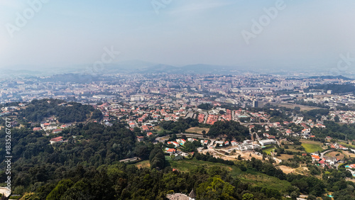 Wallpaper Mural Stunning Aerial Photograph of Bom Jesus do Monte, Braga, Portugal — Baroque Staircase, Hilltop Church and Scenic Panoramic Landscape Torontodigital.ca