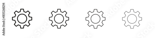 Settings gear icon on white background. Modern simple icon vector illustration.