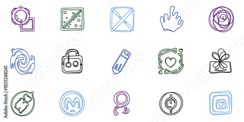 Doodle vector drawing for digital content and infographic element creation with hand drawn design and illustration and line art style.